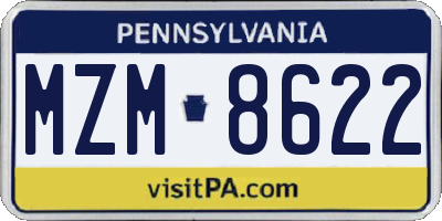 PA license plate MZM8622