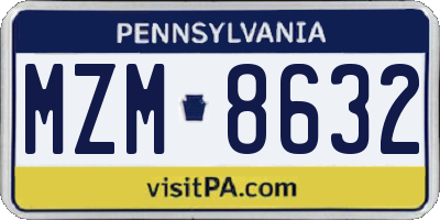PA license plate MZM8632