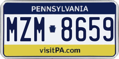 PA license plate MZM8659