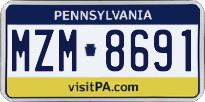 PA license plate MZM8691
