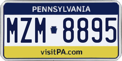 PA license plate MZM8895
