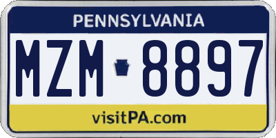 PA license plate MZM8897
