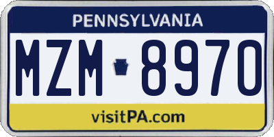 PA license plate MZM8970