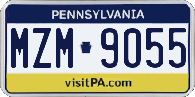 PA license plate MZM9055