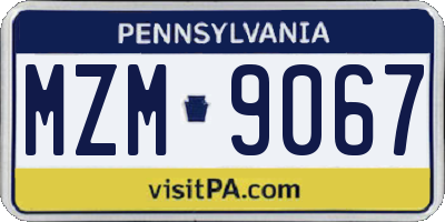 PA license plate MZM9067