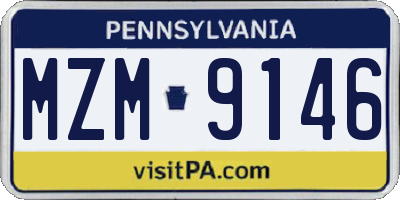 PA license plate MZM9146
