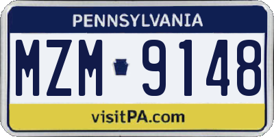 PA license plate MZM9148