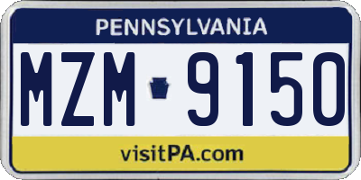 PA license plate MZM9150