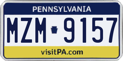 PA license plate MZM9157