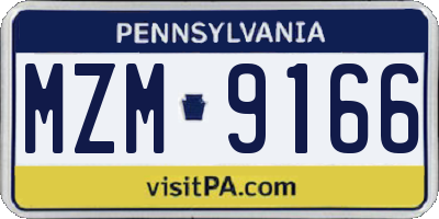 PA license plate MZM9166