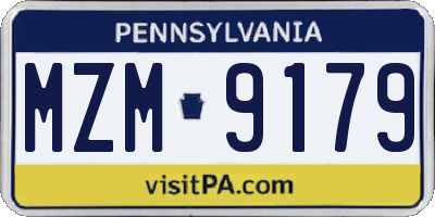 PA license plate MZM9179