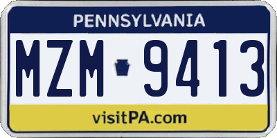 PA license plate MZM9413