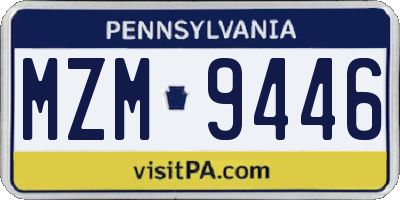 PA license plate MZM9446