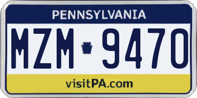 PA license plate MZM9470