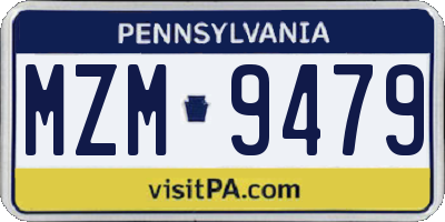 PA license plate MZM9479