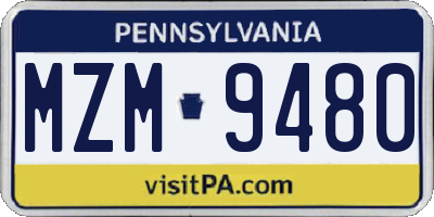 PA license plate MZM9480
