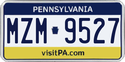 PA license plate MZM9527