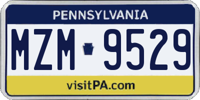 PA license plate MZM9529