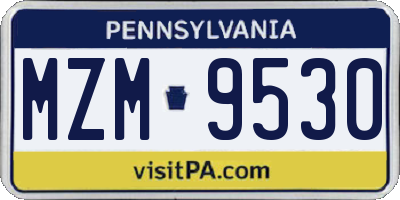 PA license plate MZM9530