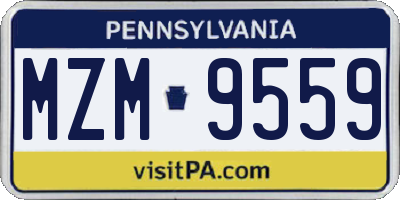 PA license plate MZM9559