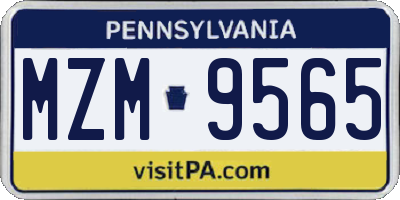 PA license plate MZM9565