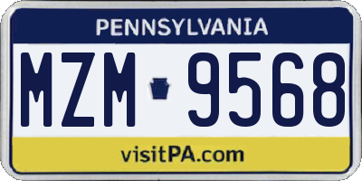 PA license plate MZM9568