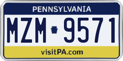 PA license plate MZM9571