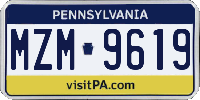 PA license plate MZM9619