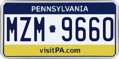 PA license plate MZM9660