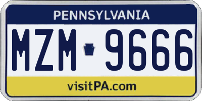 PA license plate MZM9666