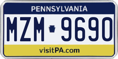 PA license plate MZM9690
