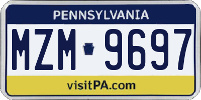 PA license plate MZM9697
