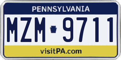 PA license plate MZM9711