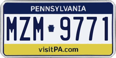 PA license plate MZM9771