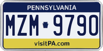 PA license plate MZM9790