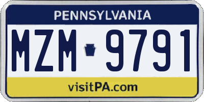 PA license plate MZM9791