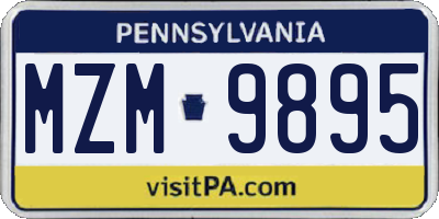 PA license plate MZM9895