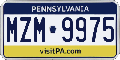PA license plate MZM9975