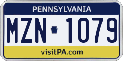 PA license plate MZN1079
