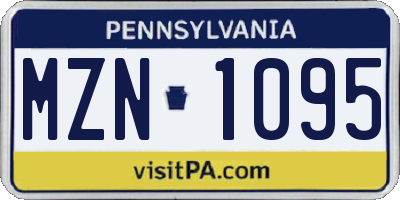 PA license plate MZN1095