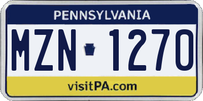 PA license plate MZN1270