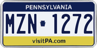 PA license plate MZN1272