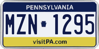 PA license plate MZN1295