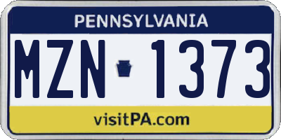 PA license plate MZN1373