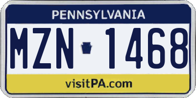 PA license plate MZN1468