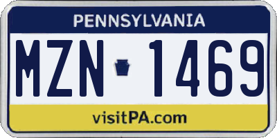 PA license plate MZN1469