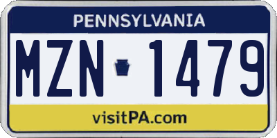 PA license plate MZN1479