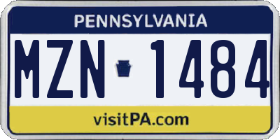 PA license plate MZN1484