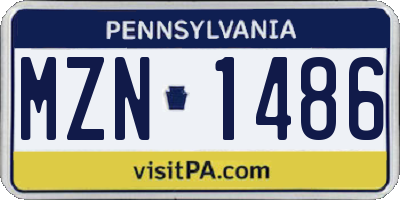 PA license plate MZN1486