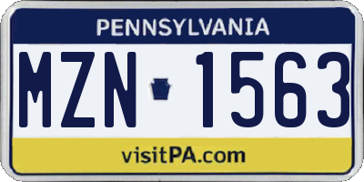 PA license plate MZN1563